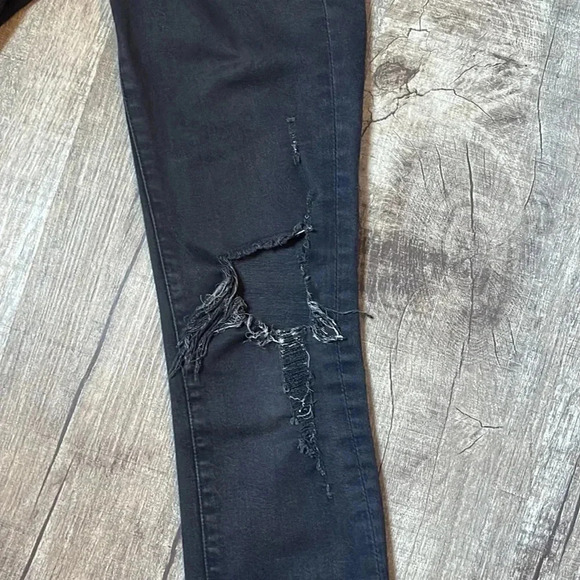 FRAME - La Skinny De Jeanne - Black Distressed Jeans - Size 24 - Picture 7 of 9